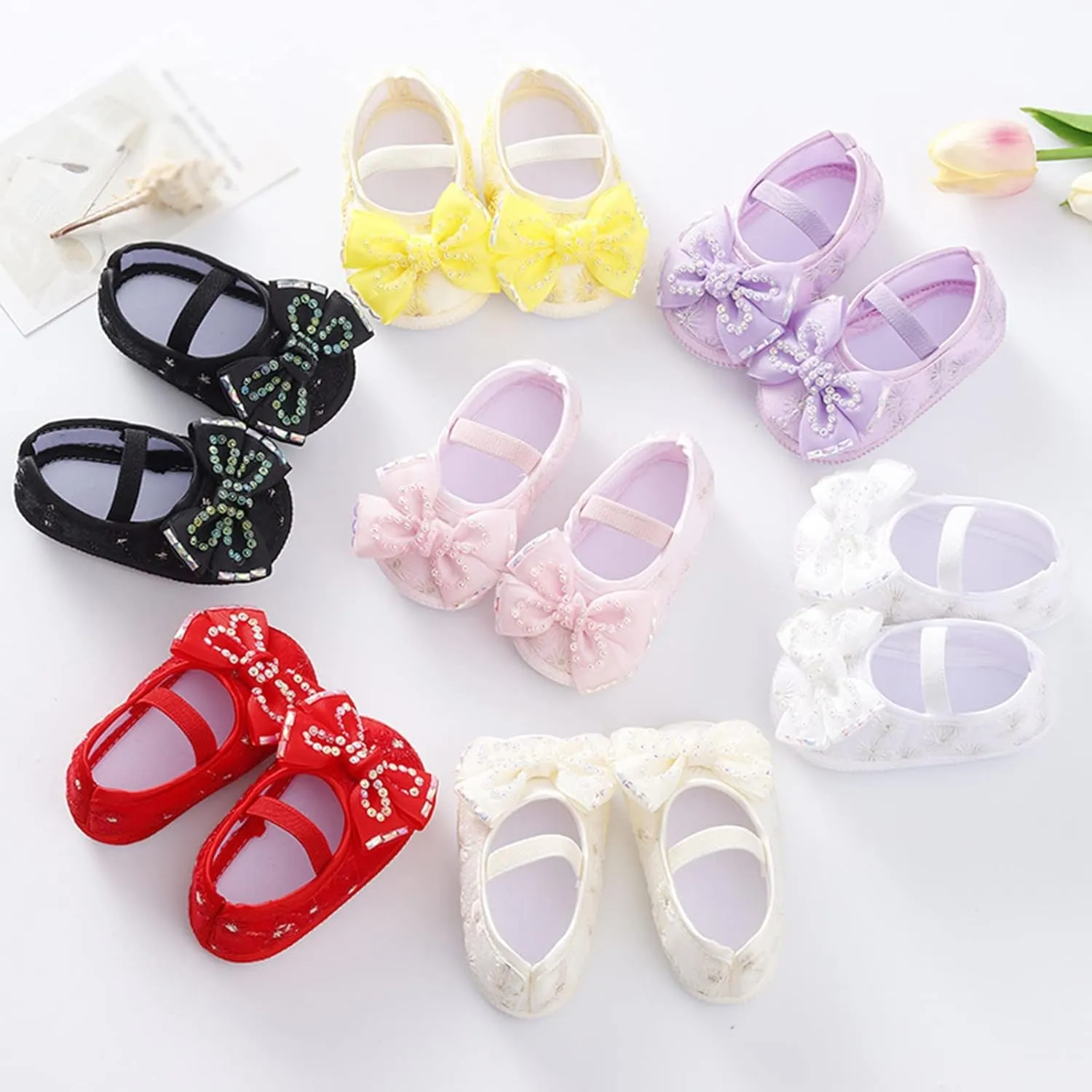 Baby Shoes Fashion Soft Sole Toddler Shoes Pearl Dress Flower Princess Shoes Toddler Shoes Infant Crib Shoes