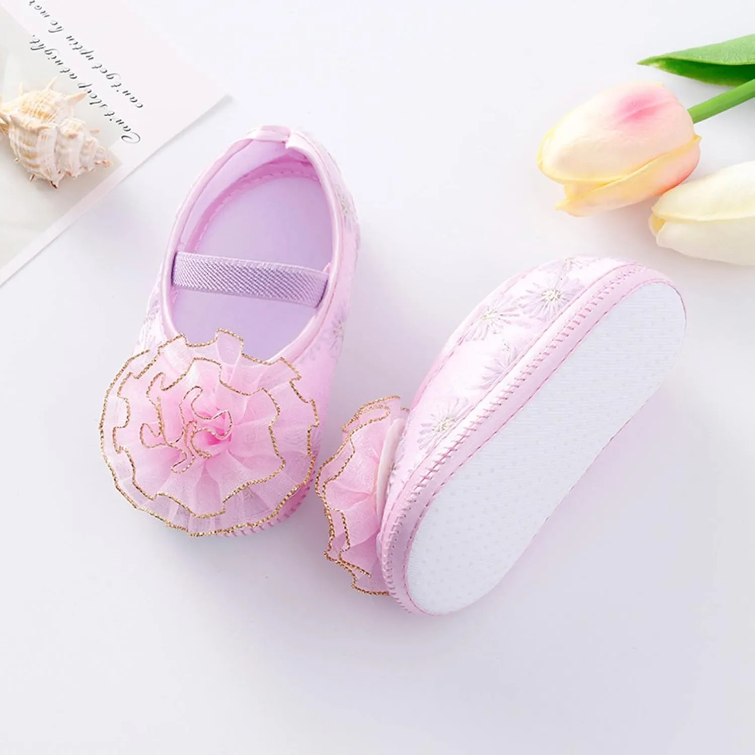 Baby Shoes Girl 12-18 Months Walking Shoes Shoes Child Cute Flowers Toddler Soft Little Sole Princess Shoes Baby Toddler Walking Shoes