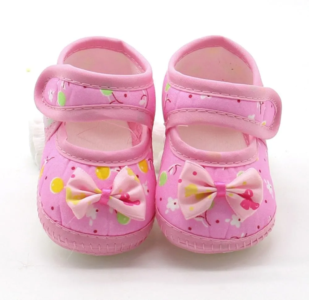 Baby Shoes Infant Boy Girl Infant Baby Prewalker Soft Shoes Sole Warm Girls Casual Bow Baby Shoes 6-24 Months