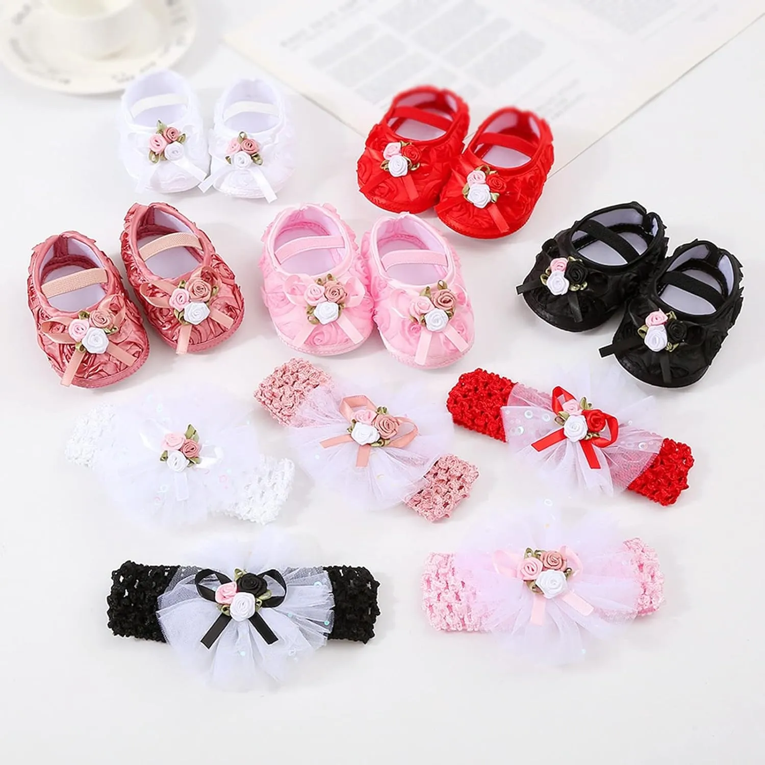 Baby Shoes Plus Headband Set Cute Baby Princess Shoes with Dress Shoes Toddler Shoes Shoes for Kids Girls