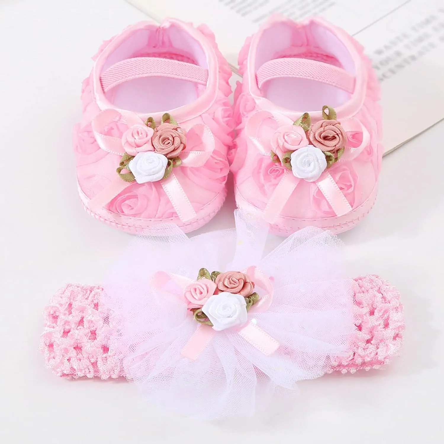 Baby Shoes Plus Headband Set Cute Baby Princess Shoes with Dress Shoes Toddler Shoes Shoes for Kids Girls