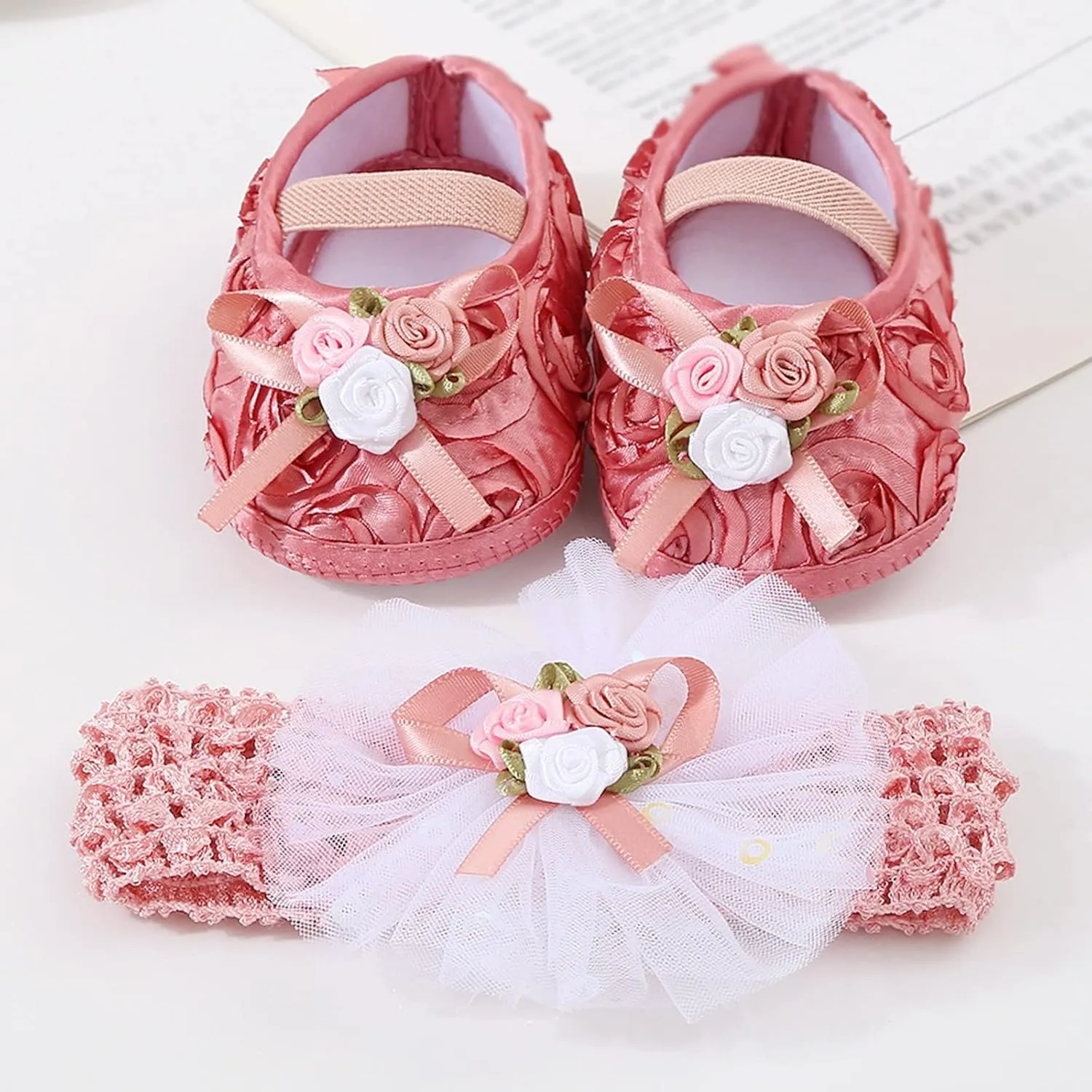 Baby Shoes Plus Headband Set Cute Baby Princess Shoes with Dress Shoes Toddler Shoes Shoes for Kids Girls