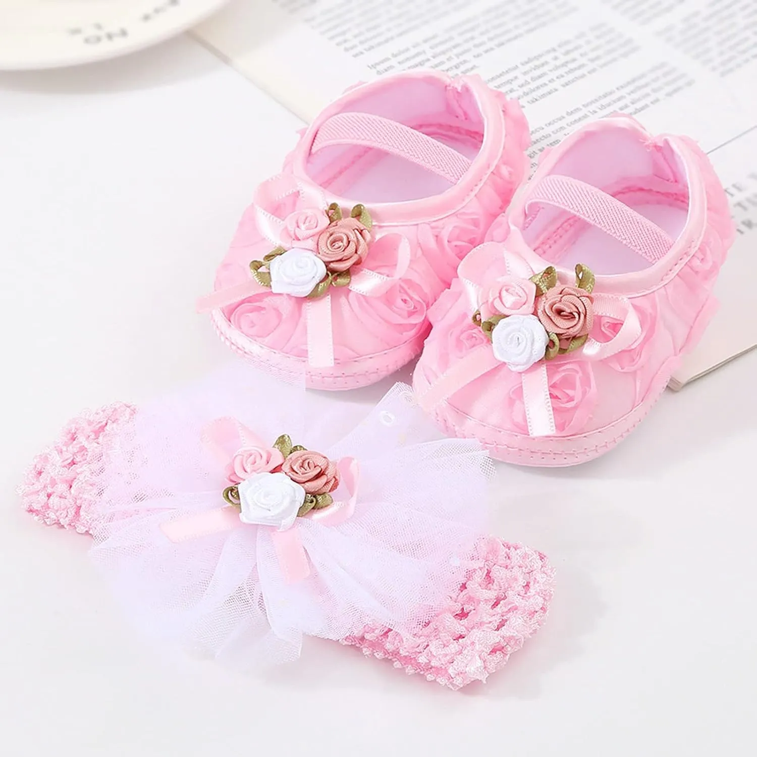 Baby Shoes Plus Headband Set Cute Baby Princess Shoes with Dress Shoes Toddler Shoes Shoes for Kids Girls