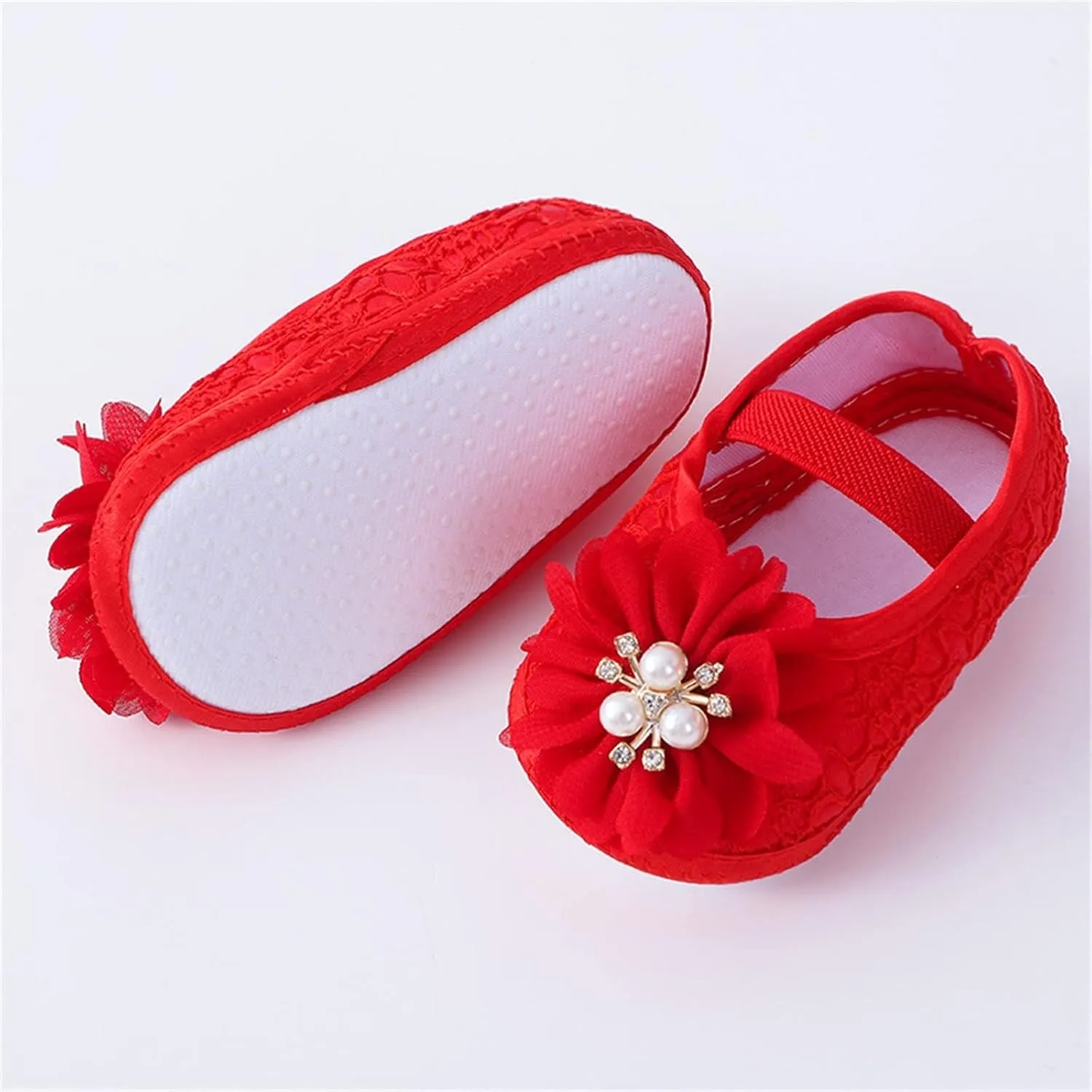 Baby Shoes with Hair Band Fashion Soft Soled Toddler Shoes Versatile Dress Flower Princess Shoes Little Girls Shoes