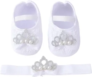 Baby Shoes with Hair Band Fashion Soft Soled Toddler Shoes Versatile Dress Flower Toddler Dress Shoes Girls Size 8