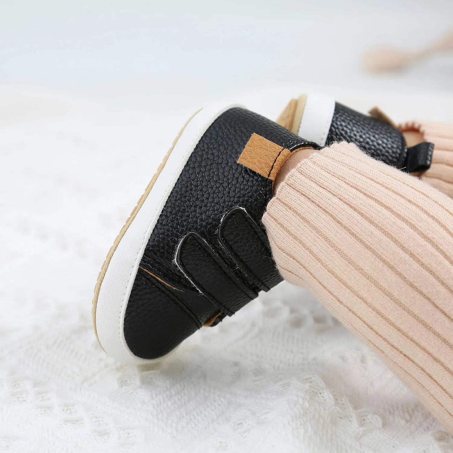 Baby Sneakers Girls Boys Girls Sneaker Shoes Soft -Slip Baby Leather Infant Walkers Rubber Boys Sole Slip On