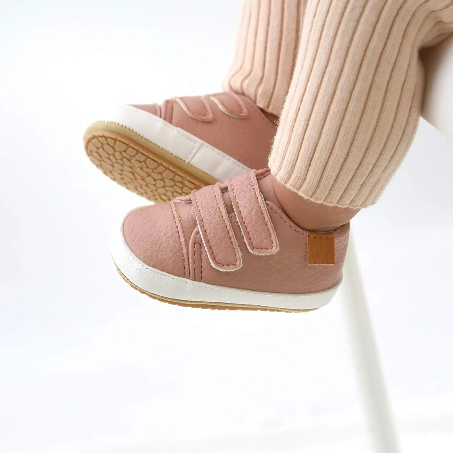 Baby Sneakers Girls Boys Girls Sneaker Shoes Soft -Slip Baby Leather Infant Walkers Rubber Boys Sole Slip On