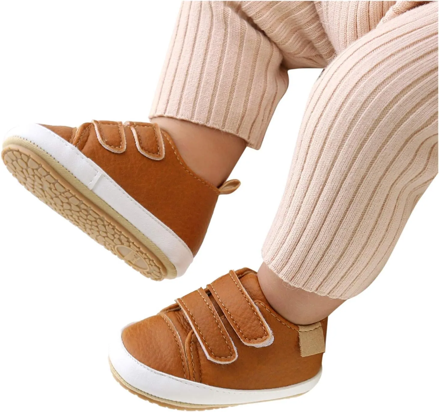 Baby Sneakers Girls Boys Girls Sneaker Shoes Soft -Slip Baby Leather Infant Walkers Rubber Boys Sole Slip On