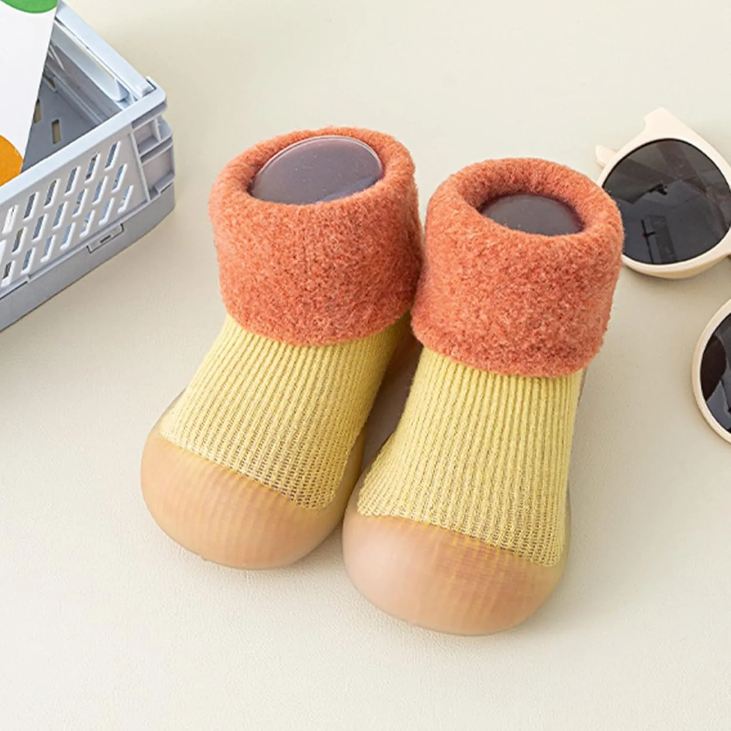 Baby Sneakers Girls Boys Infant Boys Girls Shoes Toddler Fleece WarmThe Floor Non Slip Prewalker Shoes Slip On