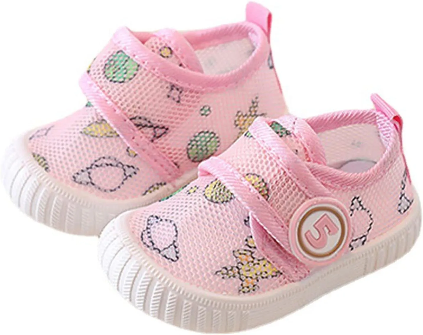 Baby Sneakers Girls Boys Lightweight Breathable Mesh First Walkers Shoes Non Slip Sole Sandals for Summer Fall