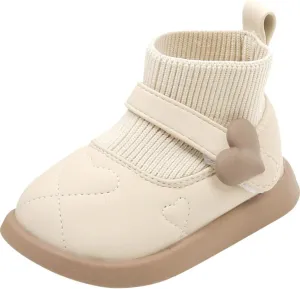 Baby Snow Ankle Boots Soft Sole Flat Slip On Boots Casual Walking Short Boots Warm Non Slip Low Calf Boots