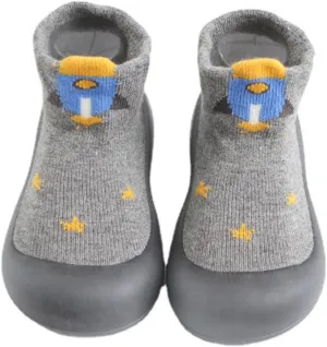 Baby Sock Shoes Boys Girls First Walking Shoes Non Slip Cartoon Soft Rubber Sole Floor Slipper Infant Toddler Sneakers