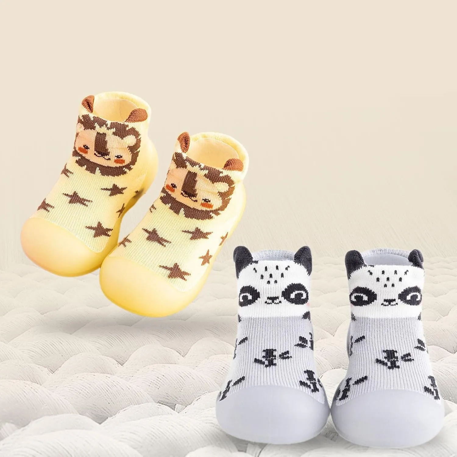 Baby Sock Shoes Toddler Walking Shoes Infant Non-Slip Indoor Cartoon Slippers Soft Rubber Sole Slip On Sneaker
