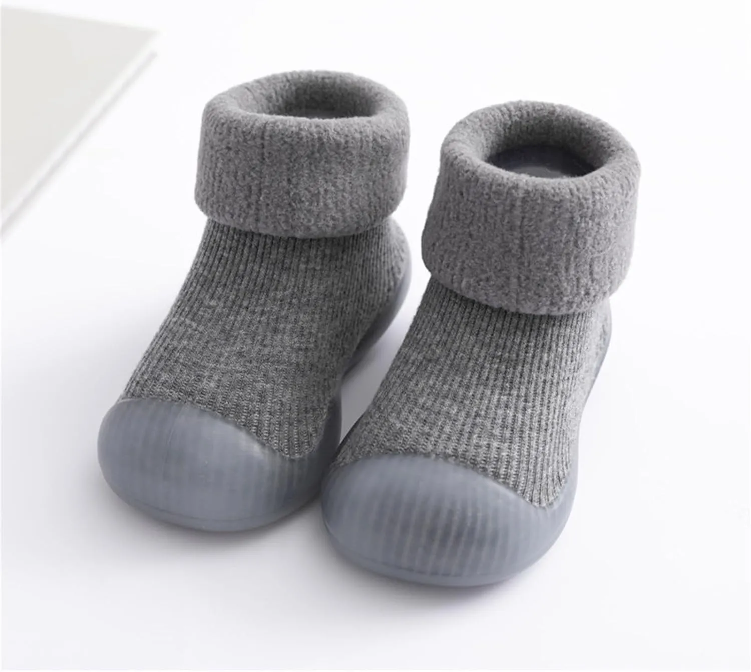 Baby Socks Shoes First Walking Shoes Non Slip Soft Rubber Sole Sneakers Toddler Infant Solid Knitted Shoes
