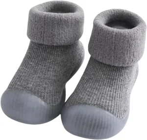 Baby Socks Shoes First Walking Shoes Non Slip Soft Rubber Sole Sneakers Toddler Infant Solid Knitted Shoes