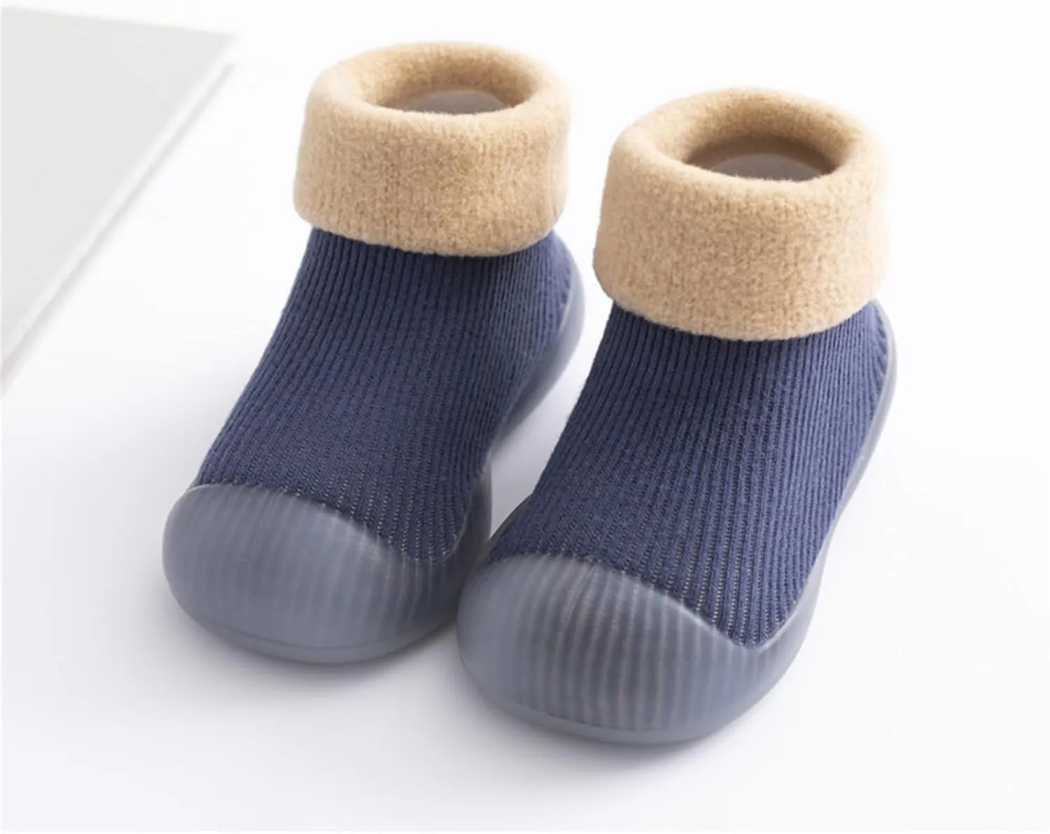 Baby Socks Shoes First Walking Shoes Non Slip Soft Rubber Sole Sneakers Toddler Infant Solid Knitted Shoes