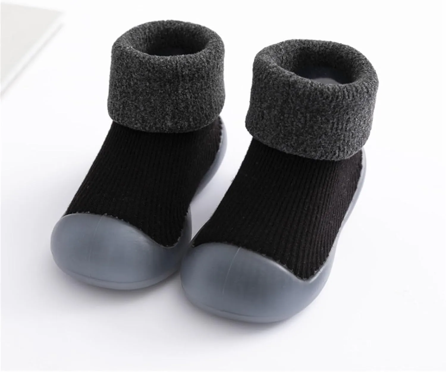 Baby Socks Shoes First Walking Shoes Non Slip Soft Rubber Sole Sneakers Toddler Infant Solid Knitted Shoes