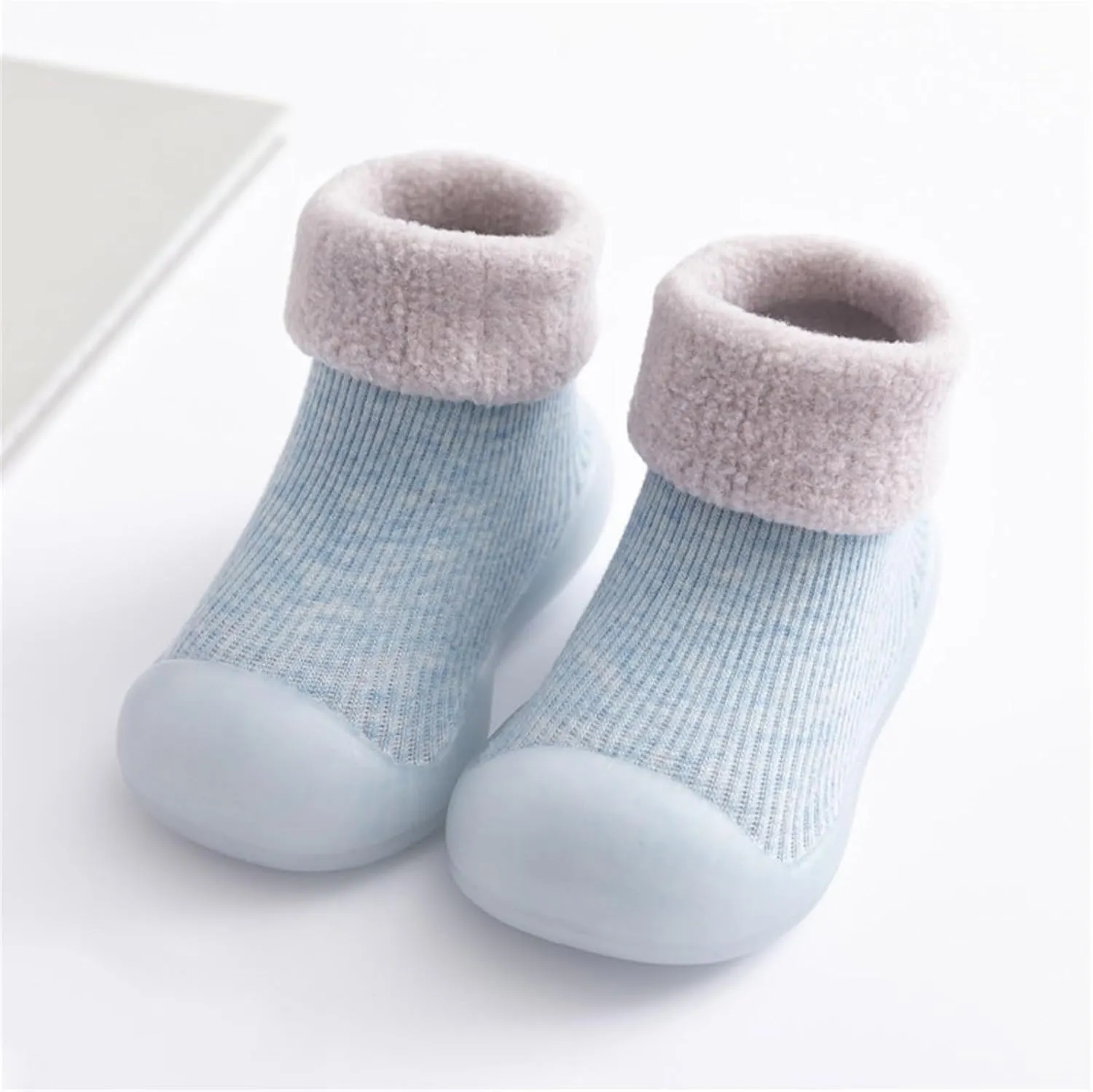 Baby Socks Shoes First Walking Shoes Non Slip Soft Rubber Sole Sneakers Toddler Infant Solid Knitted Shoes