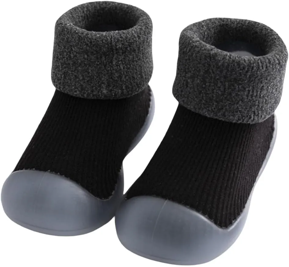 Baby Socks Shoes First Walking Shoes Non Slip Soft Rubber Sole Sneakers Toddler Infant Solid Knitted Shoes