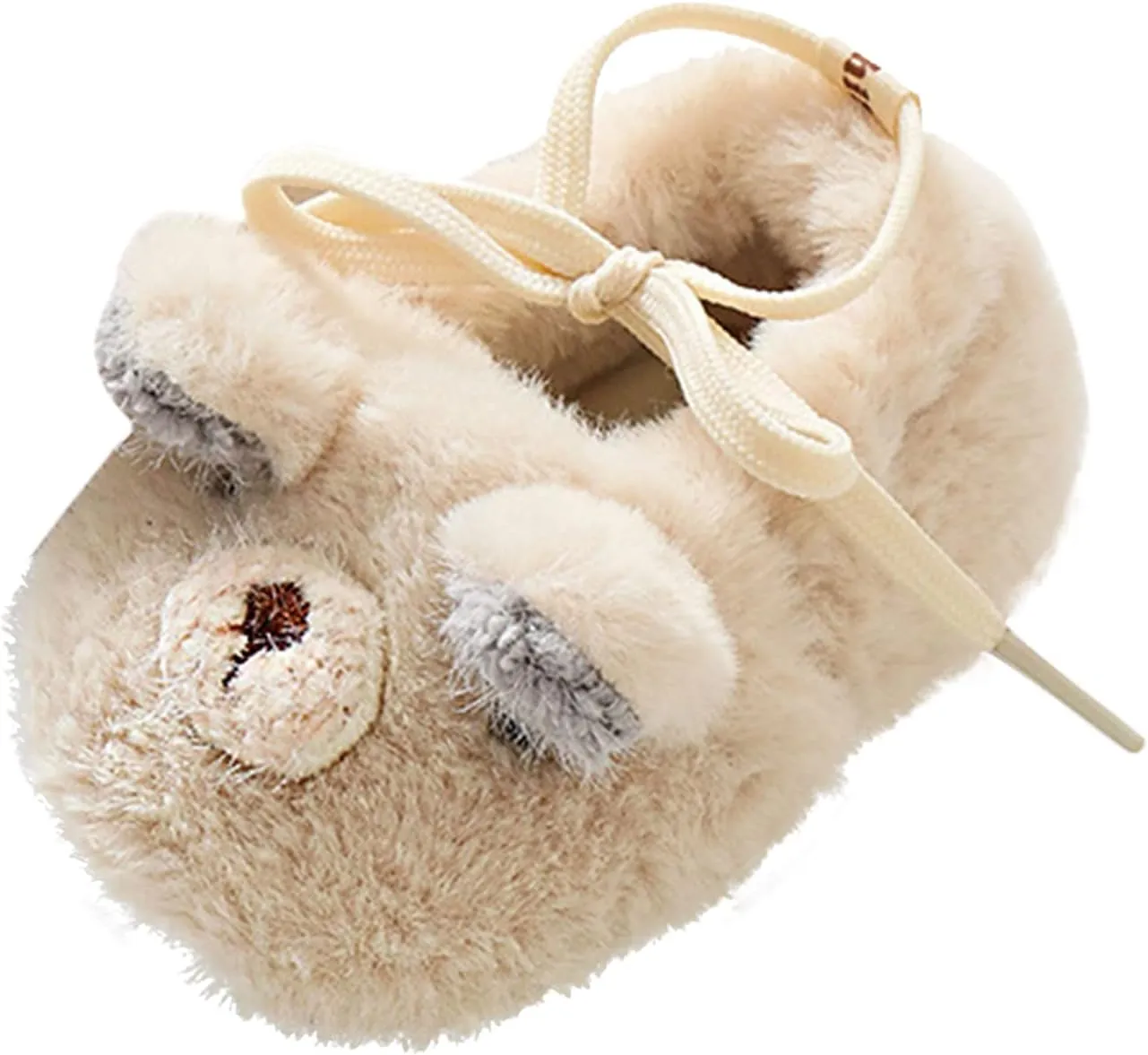 Baby Toddler Fleece Warm Floor Crib Shoes Fashion Cartoon Bear Printing Non Slip Softy Sole First Walk Shoes