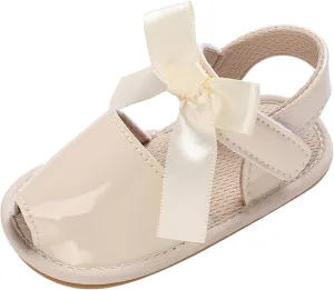 Baby Toddler Sandals Infant Girls Boys Shoes First Walkers Soft Anti-Slip Sole Flat Sandals Cute (Beige, 4 Infant)