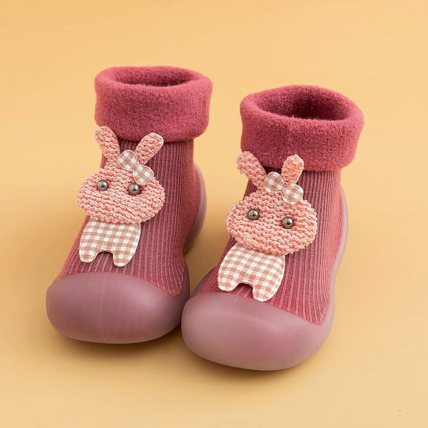 Baby Toddler Sock Shoes Kids Soft Rubber Sole Shoes Breathable Cotton First Walking Shoes Anti-Slip Floor Slippers