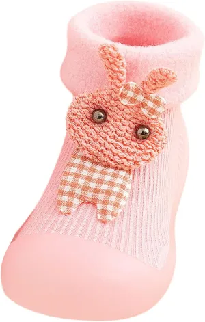 Baby Toddler Sock Shoes Kids Soft Rubber Sole Shoes Breathable Cotton First Walking Shoes Anti-Slip Floor Slippers