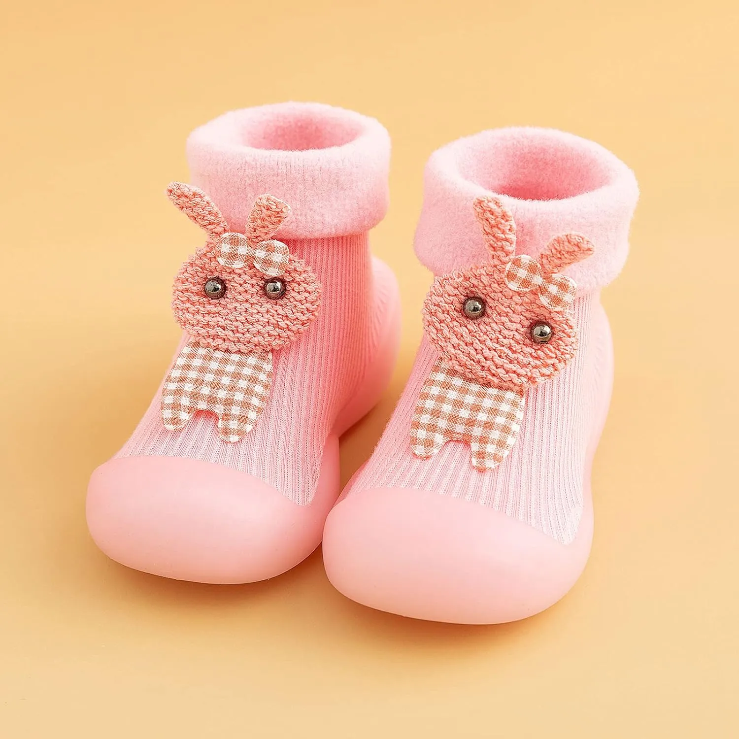 Baby Toddler Sock Shoes Kids Soft Rubber Sole Shoes Breathable Cotton First Walking Shoes Anti-Slip Floor Slippers