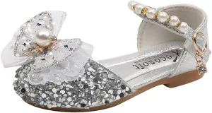 Bow Pearl Rhinestone Shoes Baby Girls Bowknot Princess Shoes Lightweight Soft Sole Shoes Toddler Shoes