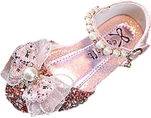 Bow Pearl Rhinestone Shoes Baby Girls Bowknot Princess Shoes Lightweight Soft Sole Shoes Toddler Shoes