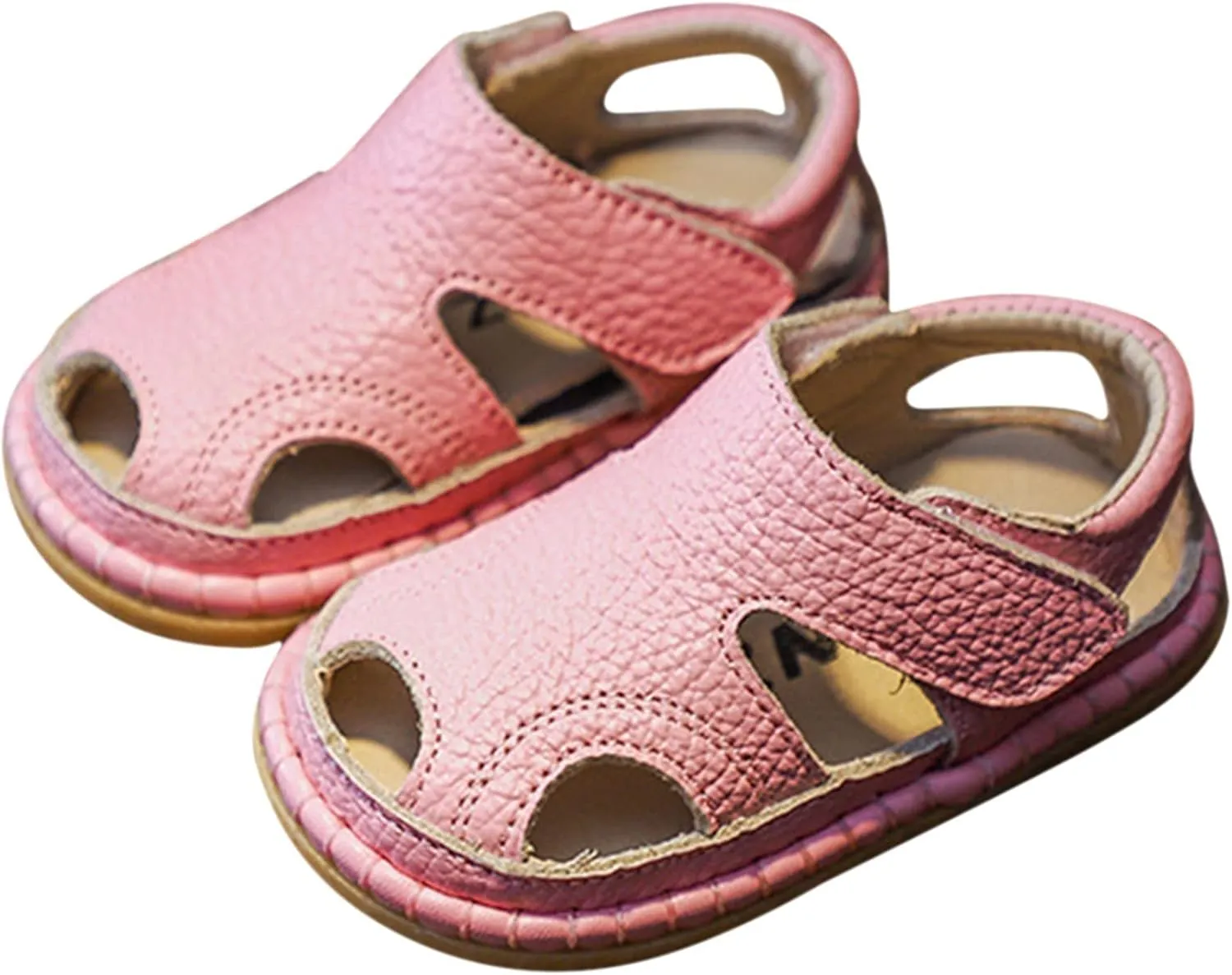 Boys Flip Flops Size 1 Summer Baby Sandals 0 3 Years Old Boy Toddler Shoes Soft Sole Baby Girl Leather Breathable Beach (Pink, 4 Ifant)