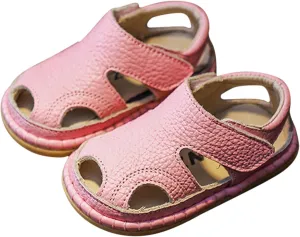 Boys Flip Flops Size 1 Summer Baby Sandals 0 3 Years Old Boy Toddler Shoes Soft Sole Baby Girl Leather Breathable Beach (Pink, 4 Ifant)
