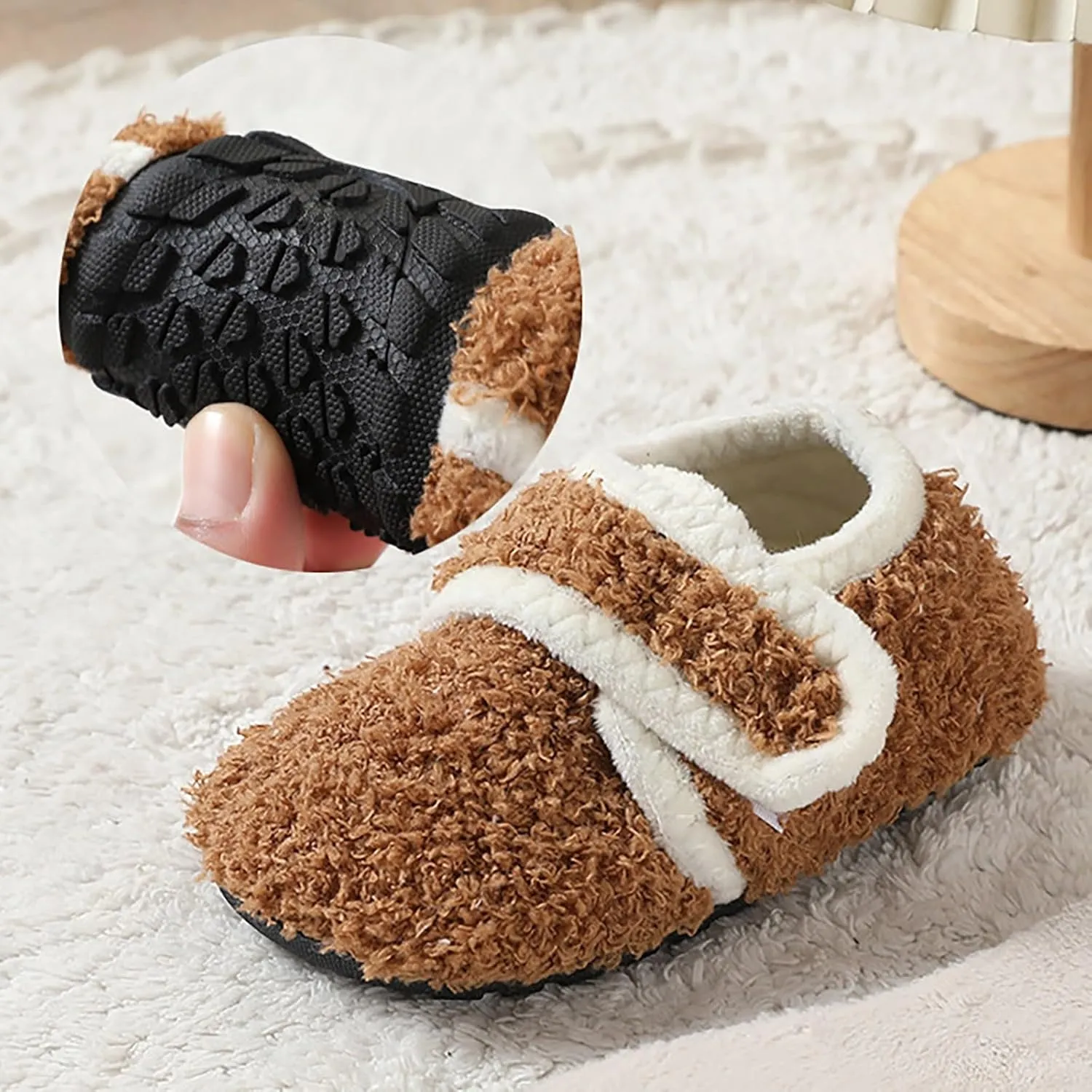 Boys Girls House Slippers Kids Warm Home Shoes Soft Plush Home Indoor Shoes Anti-Slip Booties Non-Slip Plush Slippers