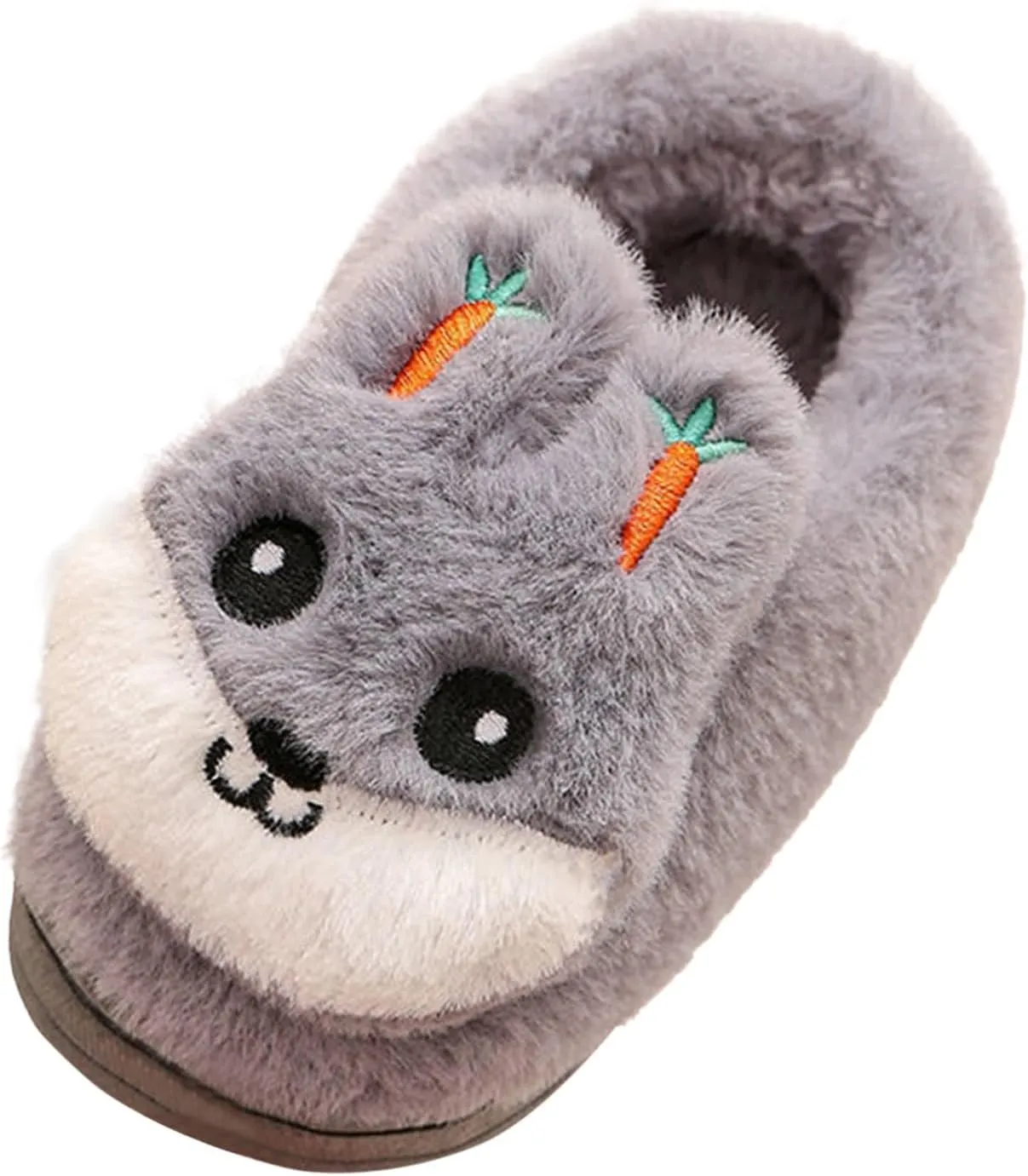 Boys Girls Plush House Slippers Cozy Furry Slippers Winter Warm Fur Lined Indoor House Home Shoes Winter House Shoes