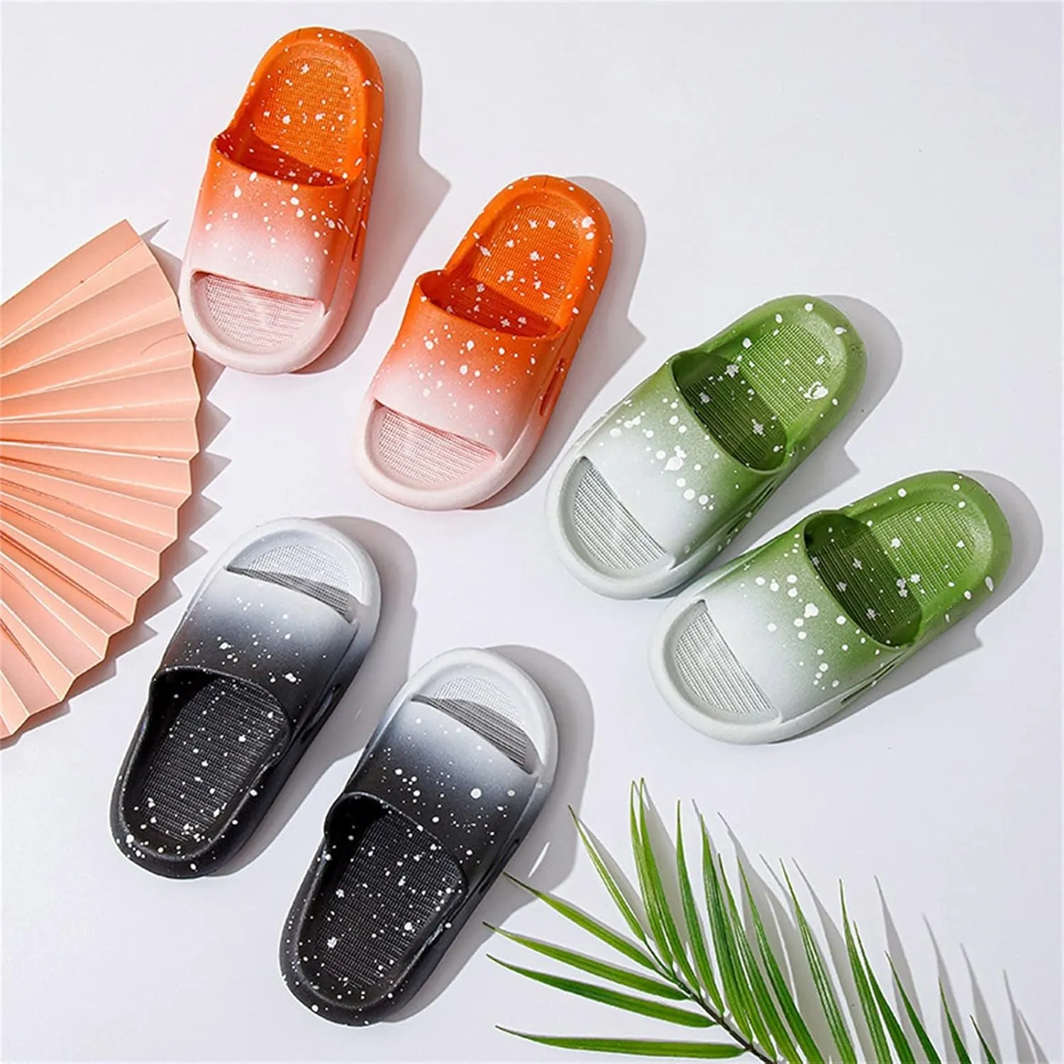 Boys Girls Shower Slides Open Toe Soft Sole Anti-Slip Snowflake Gradient House Shoes 2025 Slippers for Baby Girl