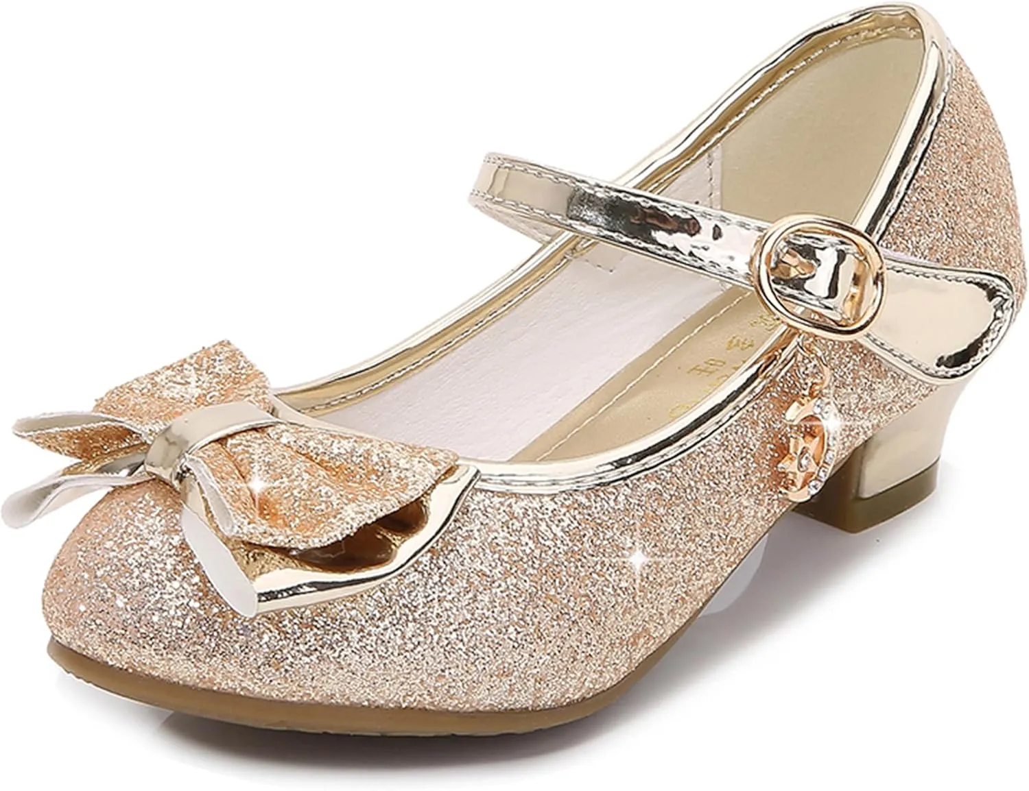 Cadidi Dinos Girls Dress Shoes Wedding Party Heel Mary Jane Princess Flower Shoes (Toddler/Little Kid/Big Kid)