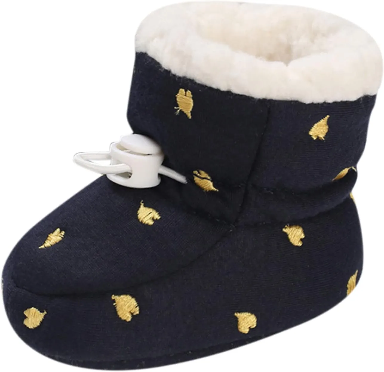 Cartoon Shoes for Baby Soft Sole Shoes Fleece Warm Short Boots Shoes Fashion Printing Non Slip (Dark Blue, 5 Infant)