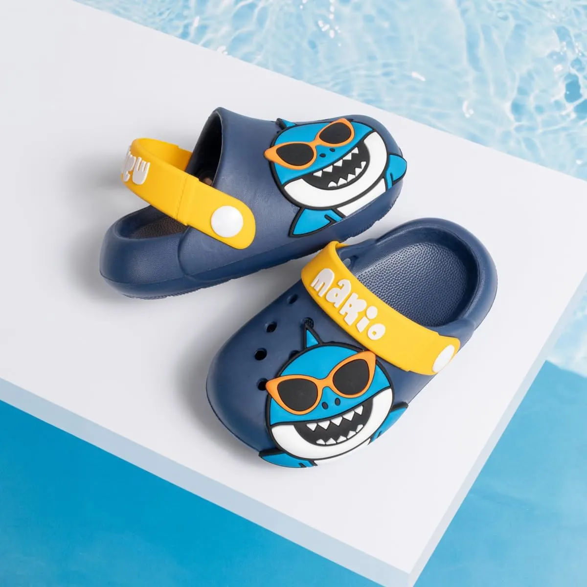 Casazoe Toddler Kids Boys Girls EVA Clogs Cute Garden Shark Water Sandals Slip On Shoes Slipper Slides Lightweight Outdoor Summer Beach Pool Play Shoes (Toddler/Little Kids)
