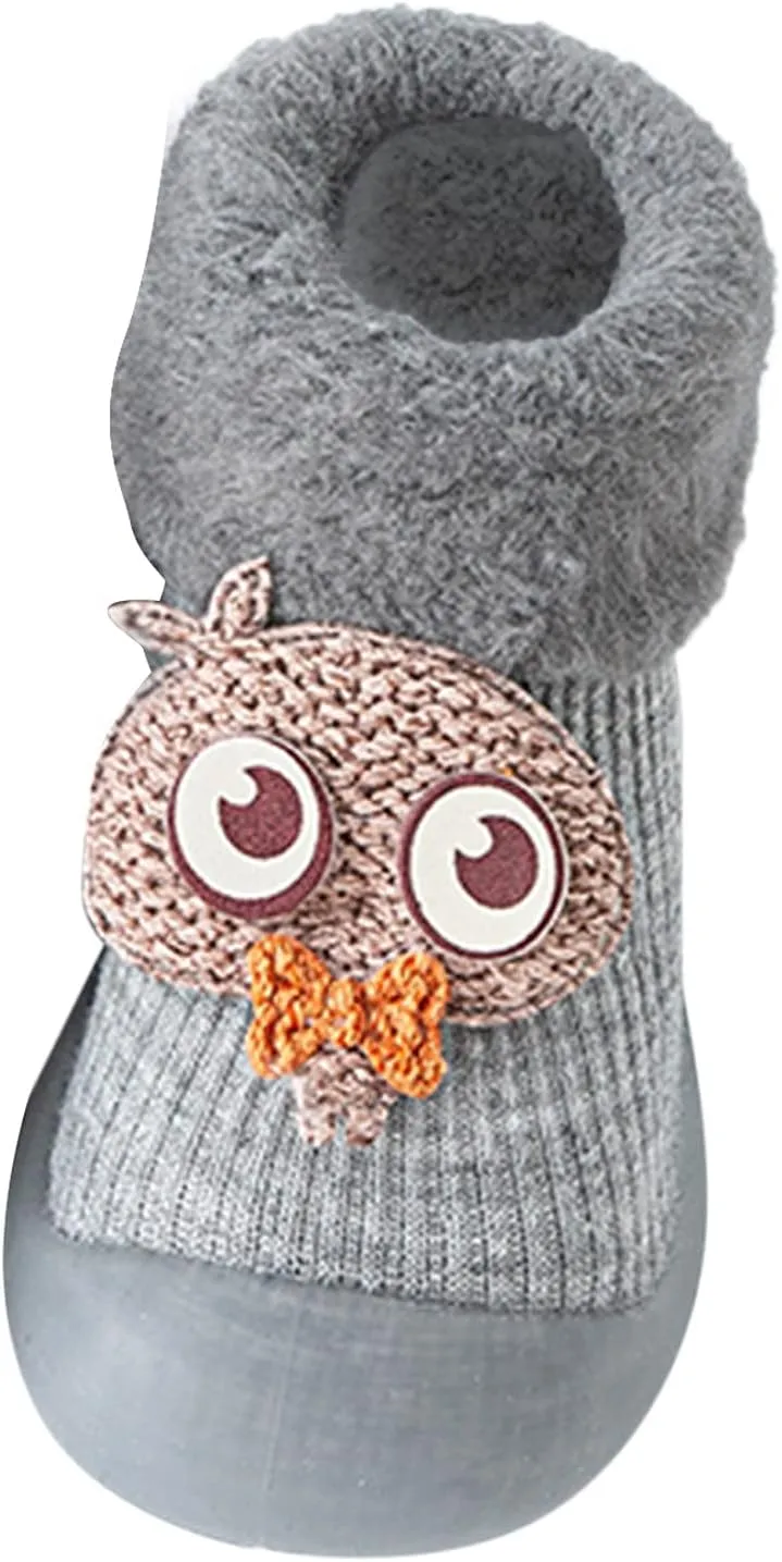 Casual Shoes for Baby Boys Sole Warm Socks Baby Kids Slipper Shoes Knit Soft Solid Toddler Girls Stocking Shoes