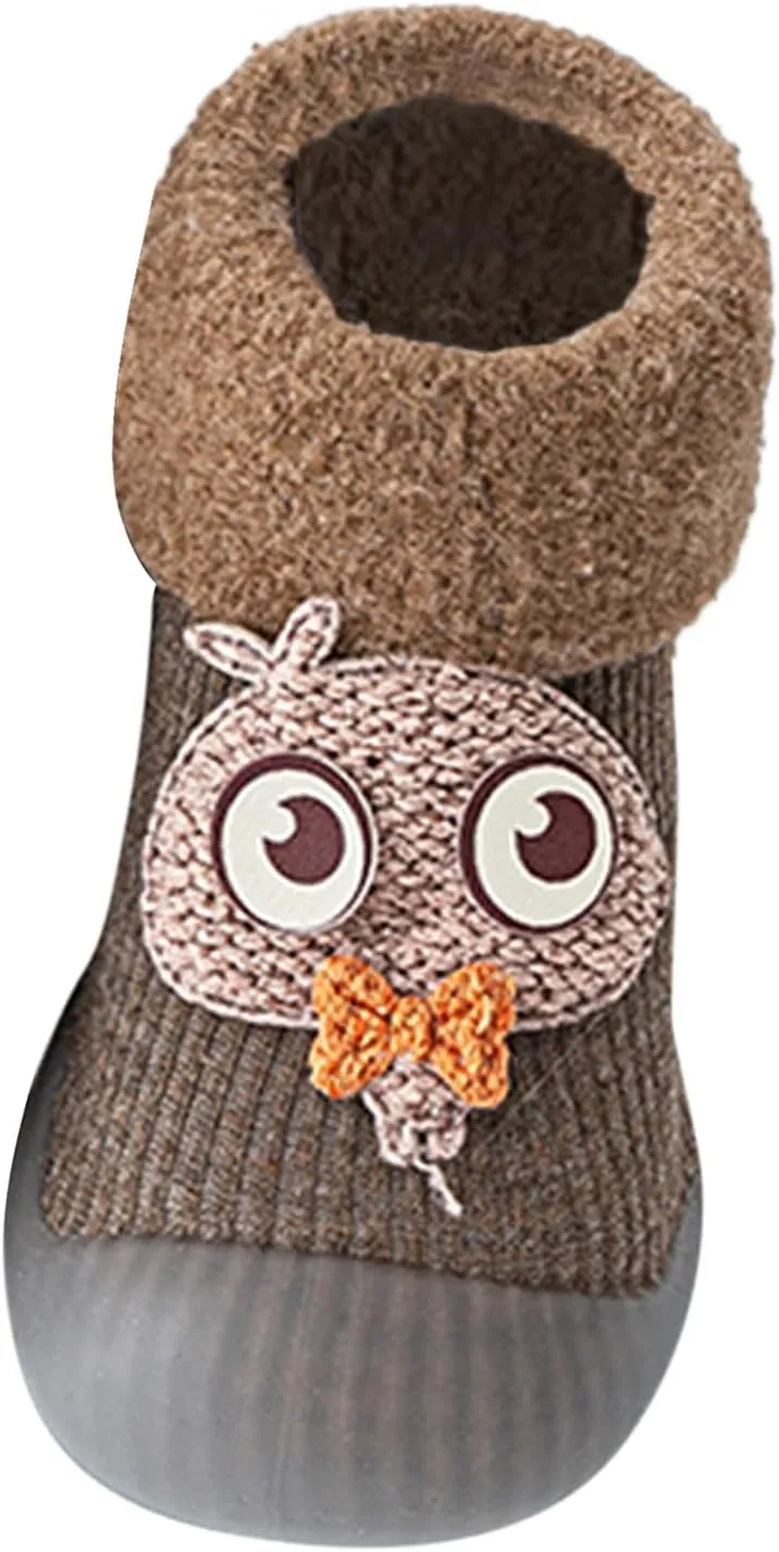 Casual Shoes for Baby Boys Sole Warm Socks Baby Kids Slipper Shoes Knit Soft Solid Toddler Girls Stocking Shoes