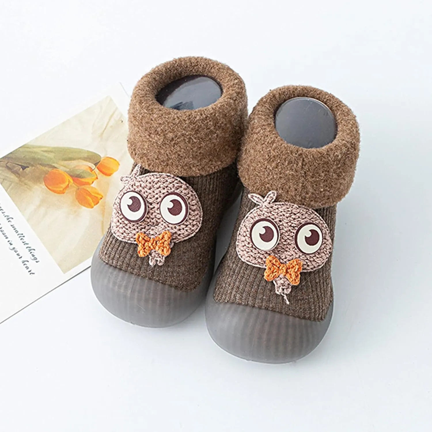 Casual Shoes for Baby Boys Sole Warm Socks Baby Kids Slipper Shoes Knit Soft Solid Toddler Girls Stocking Shoes