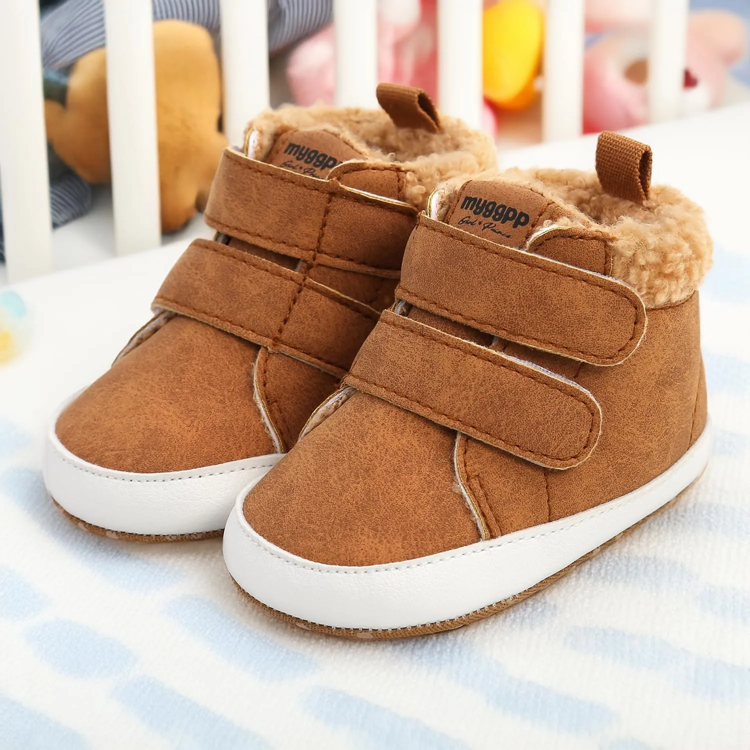 CENCIRILY Baby Boys Girls High Top Sneakers Soft Soles Anti Skid Infant Ankle Shoes Toddler Prewalker First Walking Crib Shoes
