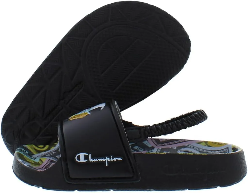 Champion Ipo Monopoly Stacks Slide Infant/Toddler Shoes Size 10, Color: Black/Multi Colored