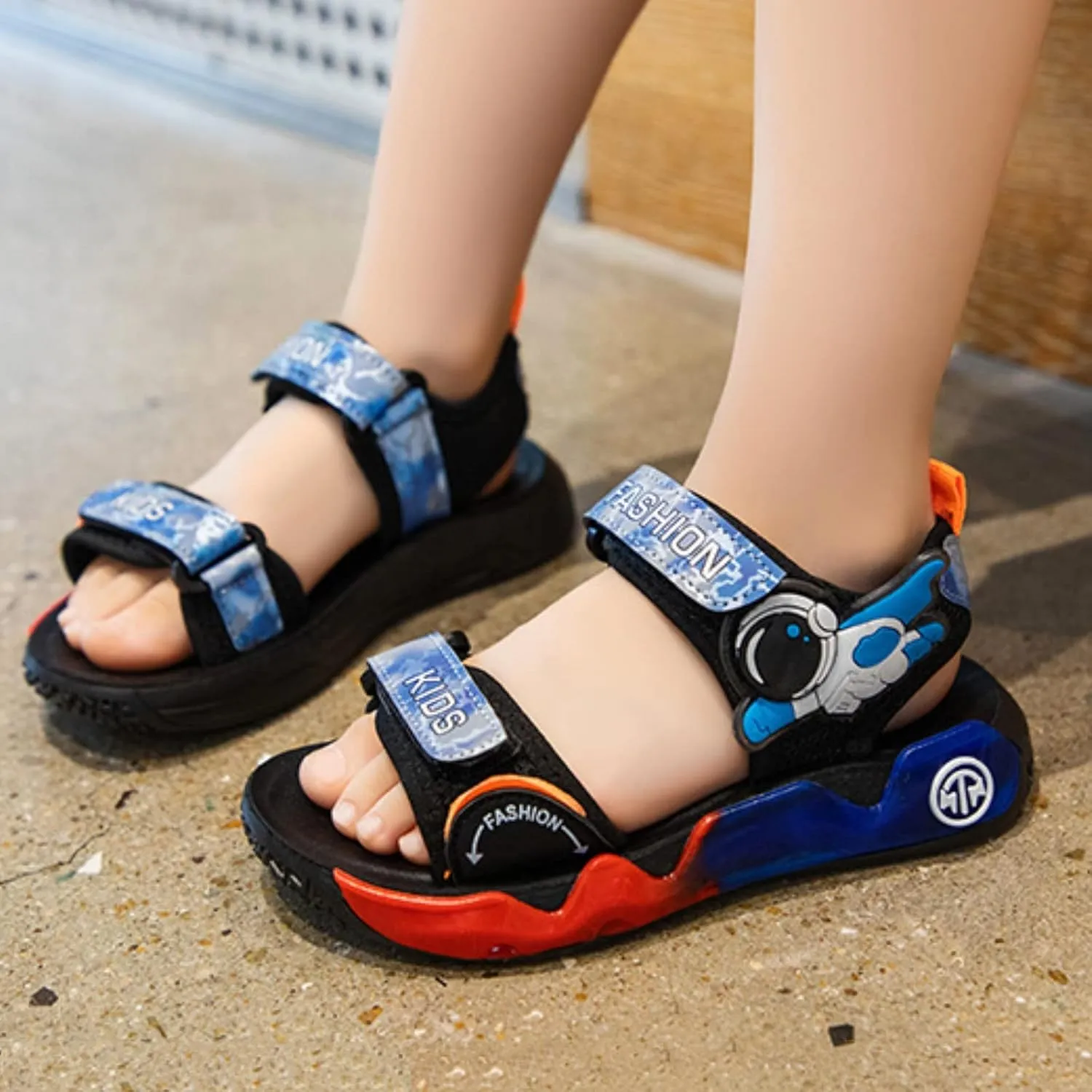 Child and Toddler Baby Girls Boys Shoes Soft Sole Non Slip Sandals Casual Beach Shoes Summer (Blue, 1.5 Big Kids)