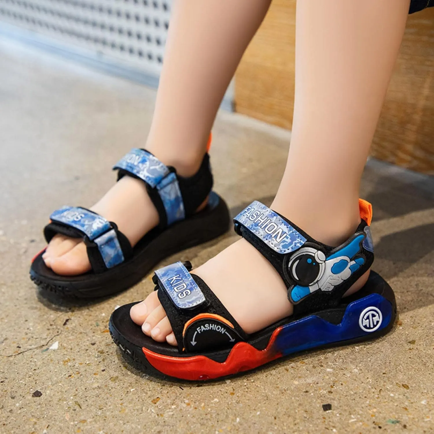 Child and Toddler Baby Girls Boys Shoes Soft Sole Non Slip Sandals Casual Beach Shoes Summer (Blue, 1.5 Big Kids)