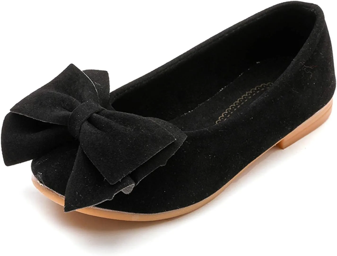 Children Baby Girls Solid Bowknot Student Single Soft Dance Princess Shoes for Little Kid 12M-5.5Y