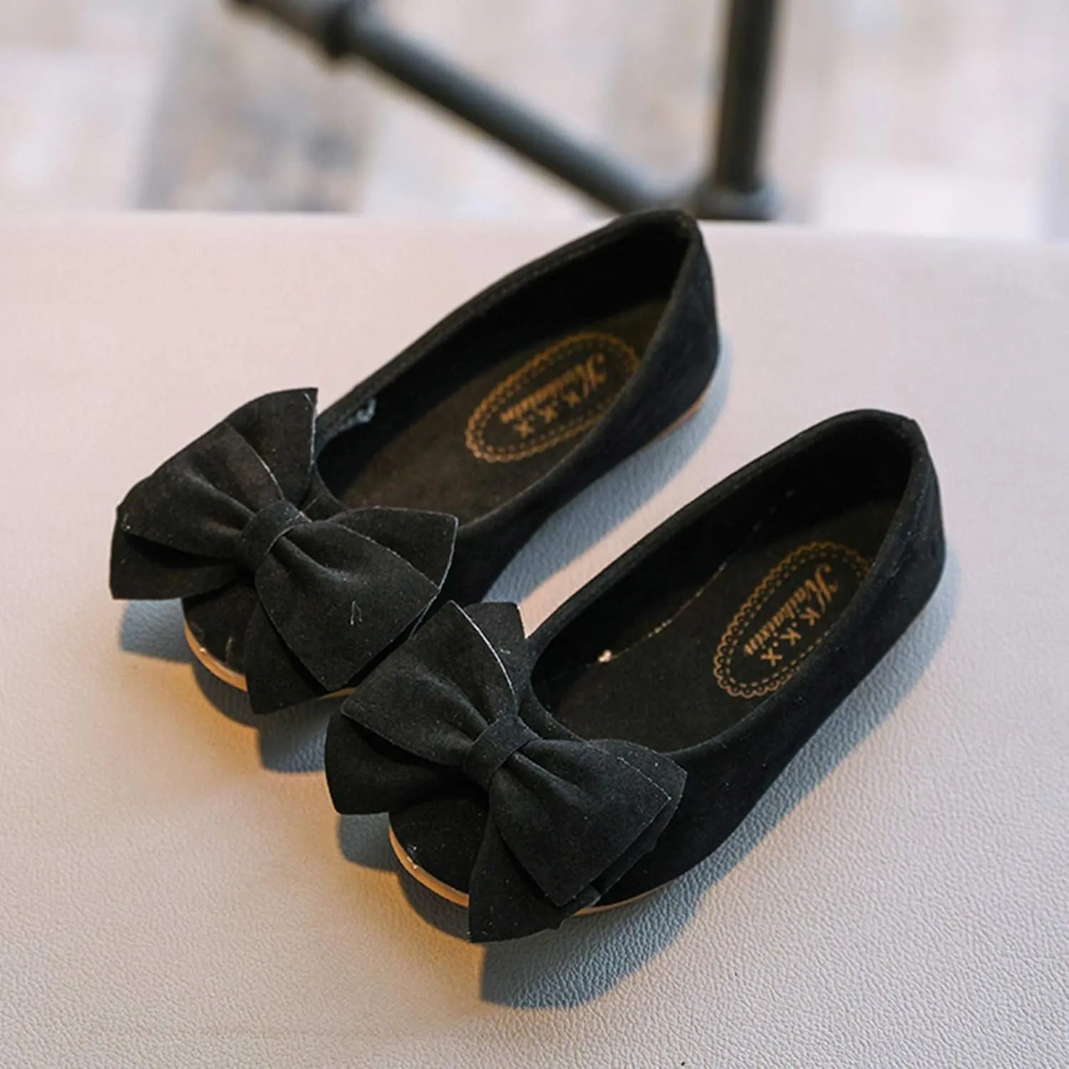 Children Baby Girls Solid Bowknot Student Single Soft Dance Princess Shoes for Little Kid 12M-5.5Y