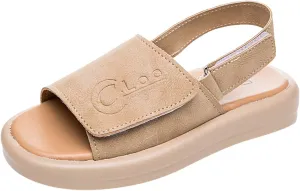 Children Open Toe Sandals Soft Sole Non Slip Baby Boys Beach Shoes Girls Fashion Beach Sandals Toddler Summer Shoes (Khaki, 8-9 Years Little Child)