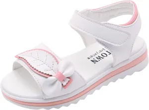 Children Shoes Fashion Flower Thick Sole Sandals Soft Sole Comfortable Princess Sandals Baby Girl Shoes 3-6 Months (White, 7-8 Years Little Child)