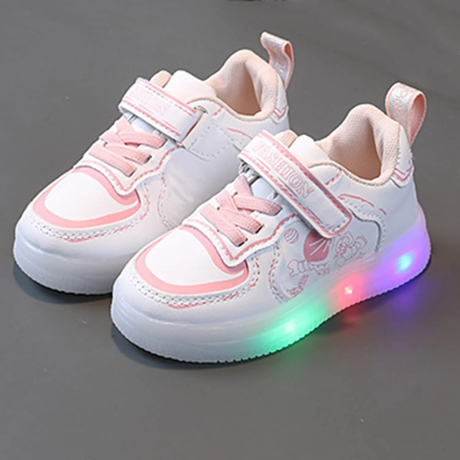 Children Shoes LED Lighting Shoes Boys Girls Students White Shoes Cute Soft Sole Sport Sneakers Girls Running